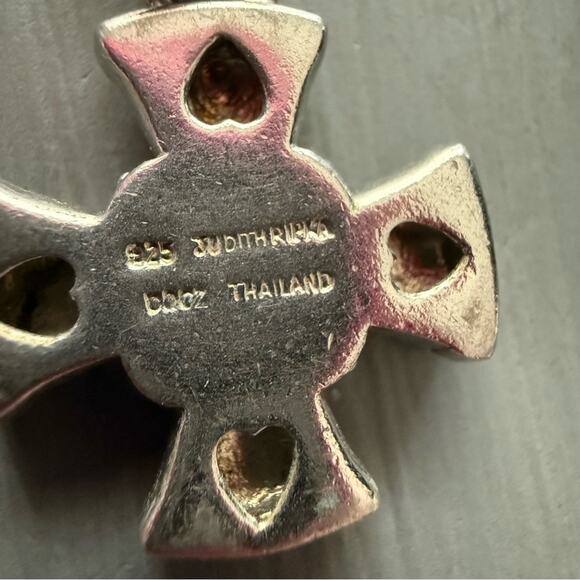 Judith Ripka 925 Sterling Silver Cross Pendant Necklace - Picture 7 of 8